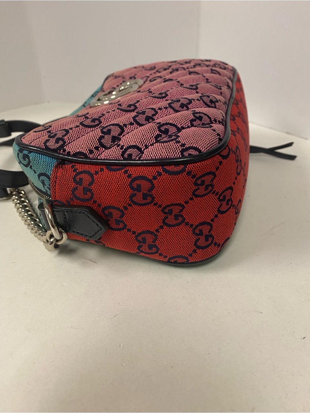 Gucci multicolor GG canvas small MORMONT chain shoulder bag - Picture 5 of 12